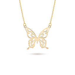 گردنبند طلا 18 عیار زنانه میلی گالری طرح پروانه کد MT1289