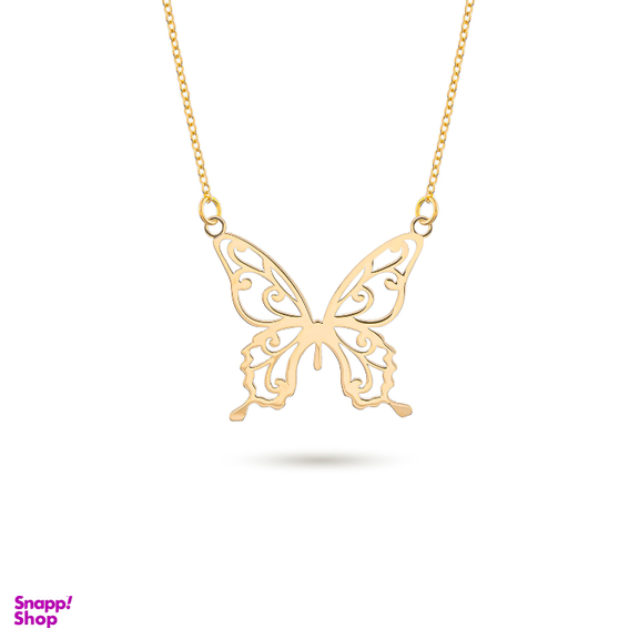 گردنبند طلا 18 عیار زنانه میلی گالری طرح پروانه کد MT1289