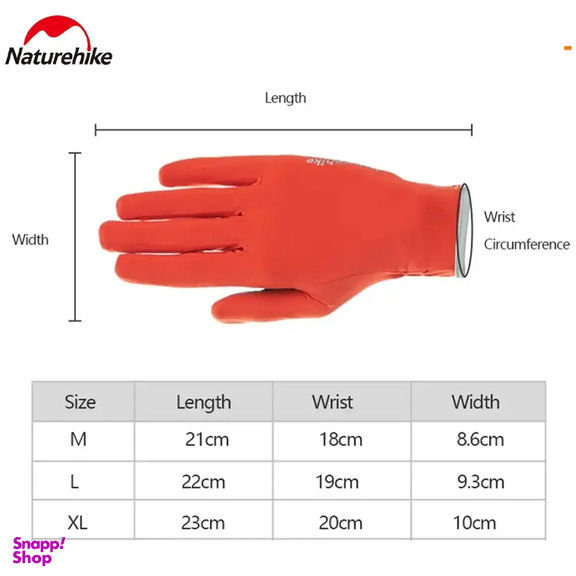 دستکش ضدآفتاب نیچرهایک مدل GL09-T Lightweight Sunscreen Non-Slip Gloves کد FS035 سایز L