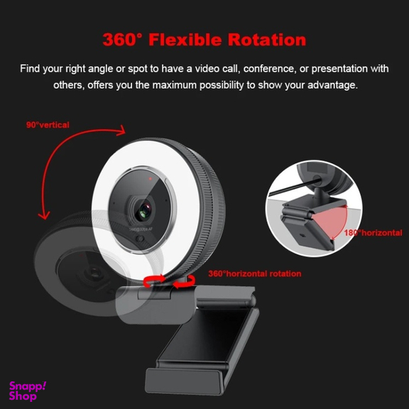وب کم مدل 2K HDR 60fps Remote Control Ring Light