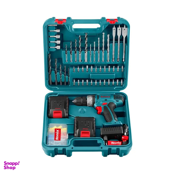 کیت دریل شارژی 18 ولت رونیکس مدل RS-8019 مجموعه 53 عددی