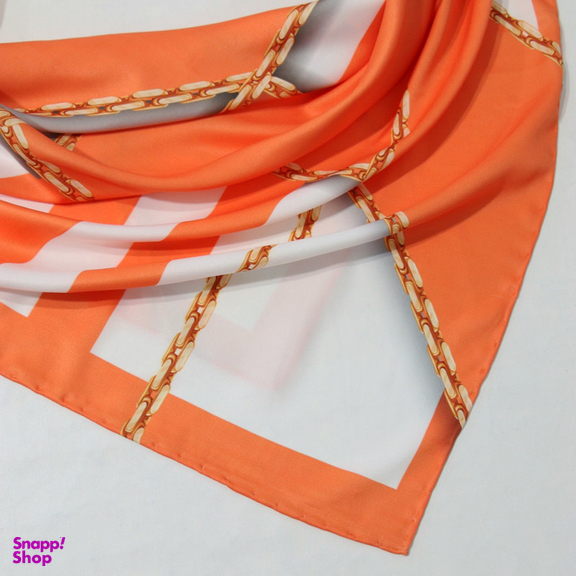 روسری زنانه آنالیا مدل ابریشم دست دوز طرح زنجیری کلاسیک کد ana-2821