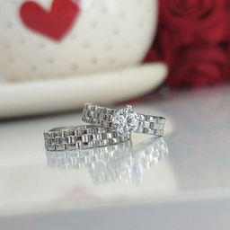 ست انگشتر نقره زنانه و مردانه مدل BARF1