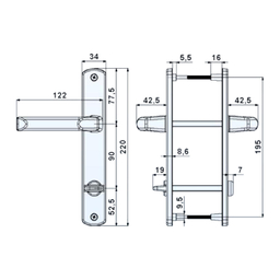 دستگیره در سرویس بهداشتی مدل U-pvc-Bath