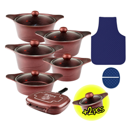 سرویس قابلمه 15 + 2 پارچه گرانیت ام جی اس طرح کره ای C کد 100000005183