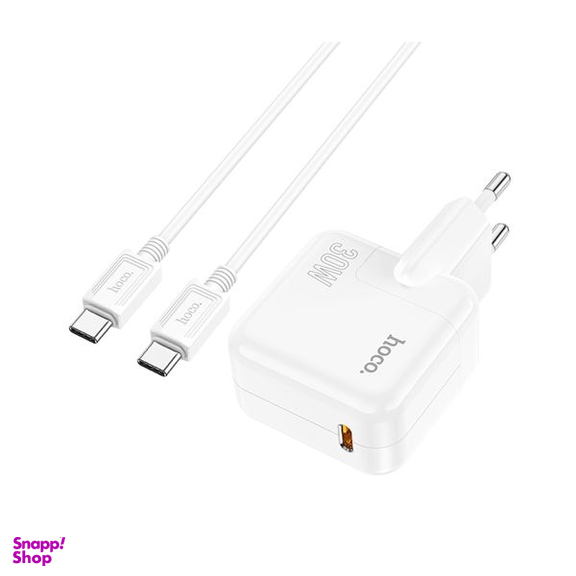 شارژر دیواری 30 وات هوکو مدل C112A PD به همراه کابل تبدیل Type-C