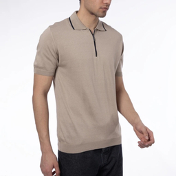 پولوشرت بافت آستین کوتاه مردانه مدل GD-s-16899499 رنگ کرم