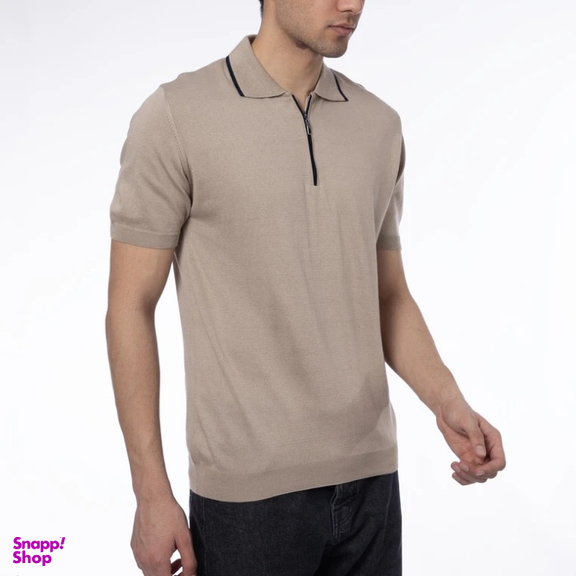 پولوشرت بافت آستین کوتاه مردانه مدل GD-s-16899499 رنگ کرم