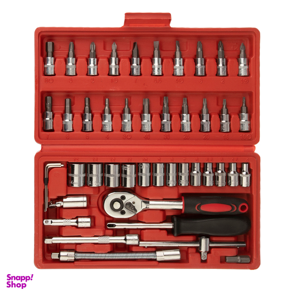 آچار و سری بکس و پیچ گوشتی جاب مدل J-10046 مجموعه 46 عددی