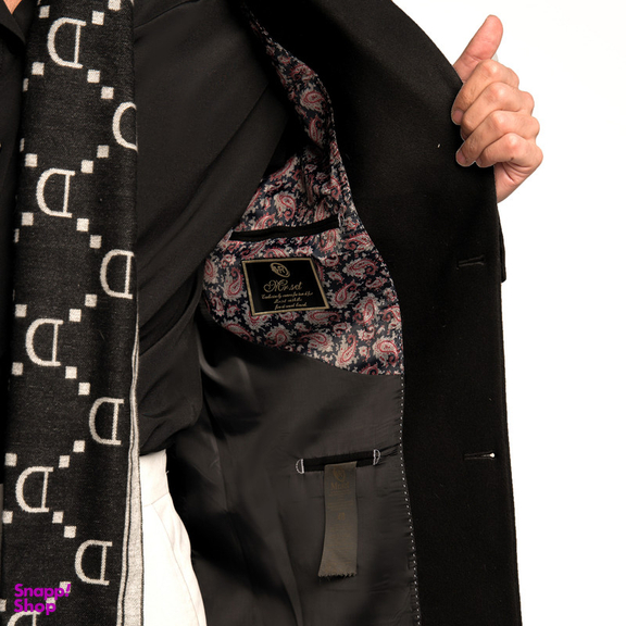 پالتو مردانه مدل فوتر یقه بلیزر 3-3 رنگ مشکی