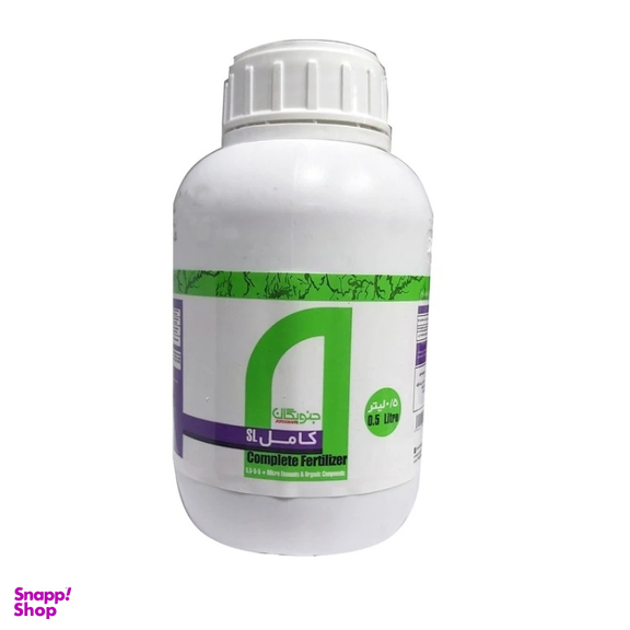 کود کامل جنوبگان مدل NPK به همراه عصاره جلبک و آمینو اسید حجم نیم لیتر