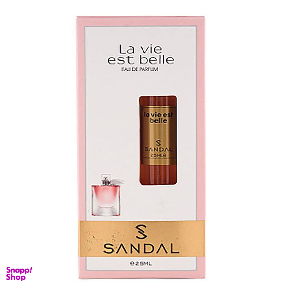 عطر جیبی زنانه صندل مدل La Vie est belle حجم 25 میلی لیتر