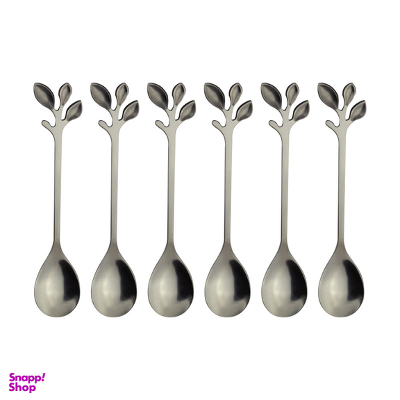 قاشق چای خوری مدل برگ بسته 6 عددی