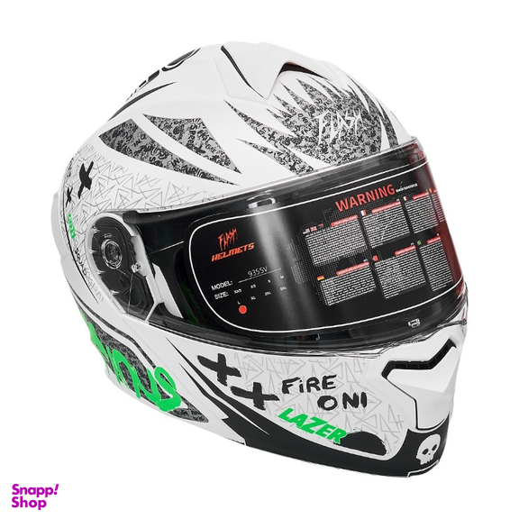کلاه کاسکت فک متحرک فلش مدل 935SV Neon-YellowGreen-White