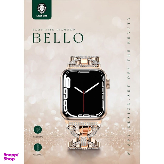 بند فلزی اپل واچ گرین لاین مدل Bello Jeweled Metal Band مناسب اپل واچ سایز 38 و 40 و 41 میلی متر