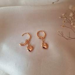 گوشواره زنانه ژوپینگ مدل حلقه ای قلب قلبی