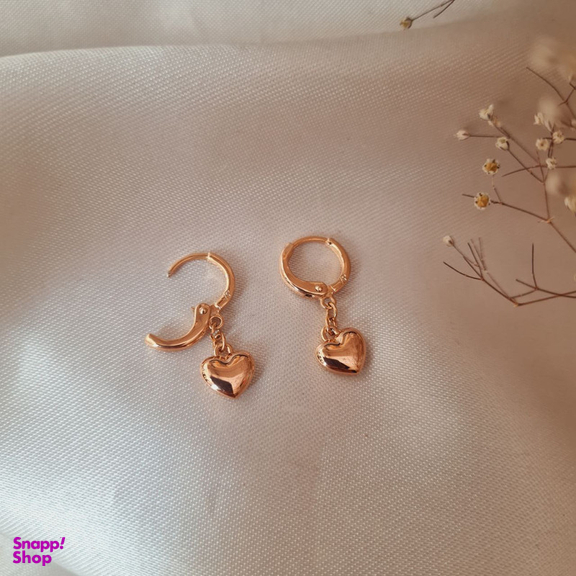 گوشواره زنانه ژوپینگ مدل حلقه ای قلب قلبی