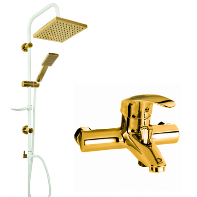 شیر حمام اندیکا مدل گلد کد M18 به همراه علم دوش