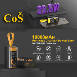 پاوربانک کوش مدل SM 1234 ظرفیت 10000 میلی آمپر ساعت به همراه کابل Type-C