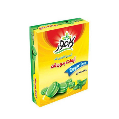 آب نبات نعناع بدون قند کامور وزن 130 گرم