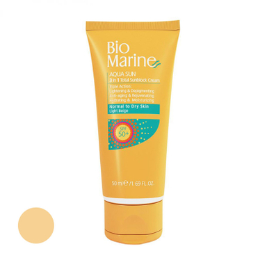 کرم ضد آفتاب رنگی بایومارین SPF 50 مدل ضد چروک 02 مناسب برای پوست خشک حجم 50 میلی لیتر