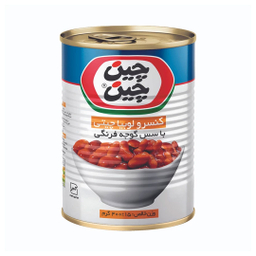کنسرو لوبیا چیتی با سس گوجه فرنگی چین چین وزن 400 گرم