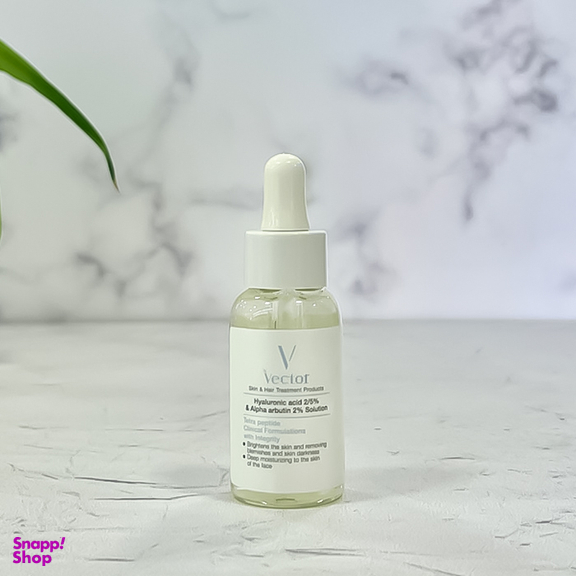 سرم هیالورونیک اسید و آلفا آربوتین وکتور مدل Hyaluronic & Alpha Arbutin حجم 30 میلی‌ لیتر