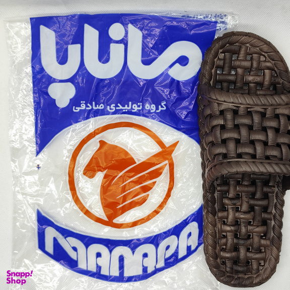 دمپایی ماناپا کد 132 رنگ قهوه‌ای