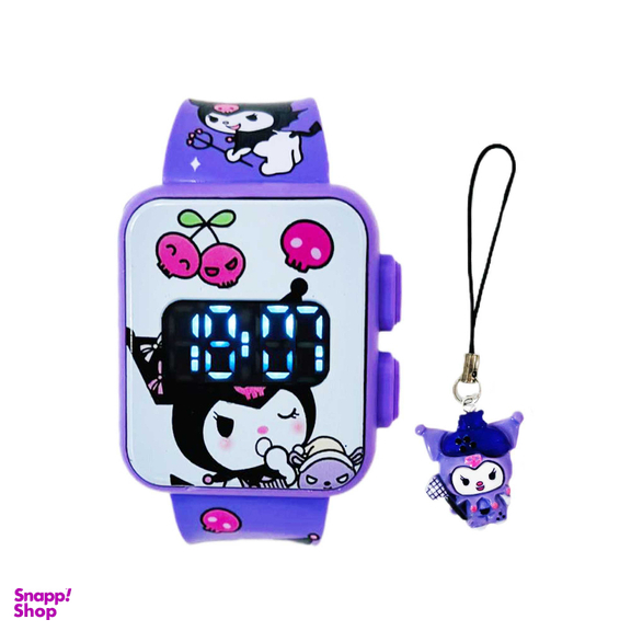 ساعت مچی دیجیتال دخترانه مدل کرومی عروسکی به همراه آویز
