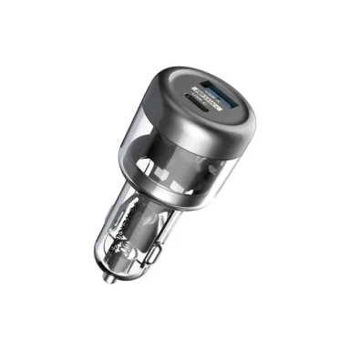 شارژر فندکی پاورولوژی مدل 35W Transparent A+C Port PCCSR017