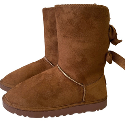 بوت زنانه طرح اگ مدل پشت بندی رنگ عسلی