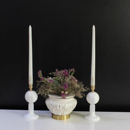 شمعدان نورهام مدل POONY-WHITE مجموعه 2 عددی