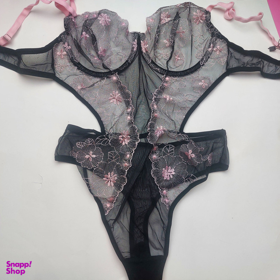 لباس خواب زنانه برتا مدل بادی توری فنردار کد 2300BS