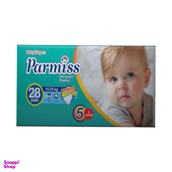 پوشک بچه پرمیس مدل پوشک بچه پرمیس سایز 5 بسته 28 عددی