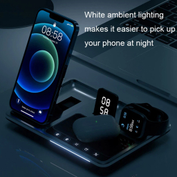 استند شارژر 4 کاره گرین مدل Green Lion 4 in 1 Wireless Charging Station 15W
