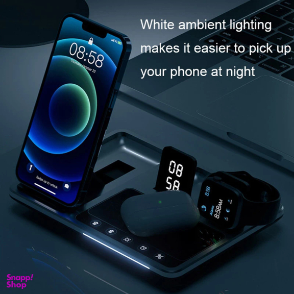 استند شارژر 4 کاره گرین مدل Green Lion 4 in 1 Wireless Charging Station 15W