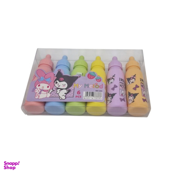 ماژیک علامت گذار شیشه شیر مدل کرومی کد 200 مجموعه 6 عددی