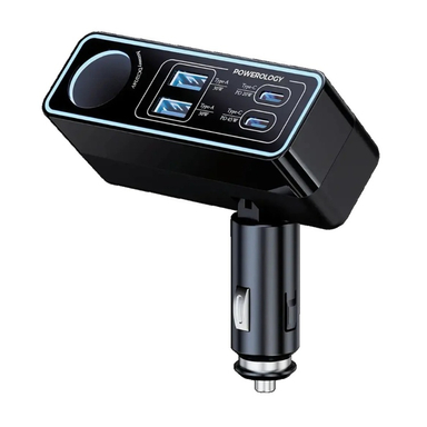 شارژر فندکی 5 پورت 125 وات پاورولوژی مدل Brio PWDA58BK