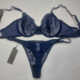 ست سوتین و شورت زنانه برتا کد 2020NY رنگ سرمه ای