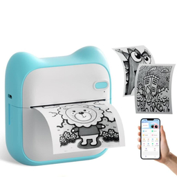 پرینتر لیبل زن ناب سل مدل پرتابل شارژی کد BL-NAAB001111 به همراه سه عدد رول کاغذی