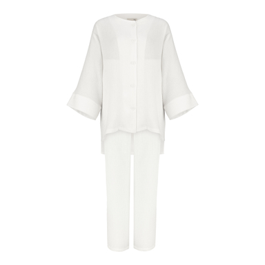 شومیز و شلوار مدل آسنا کد 181235 رنگ سفید