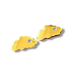 گوشواره طلا عیار 750 زنانه طرح مینیمال مدل ابر کد 5
