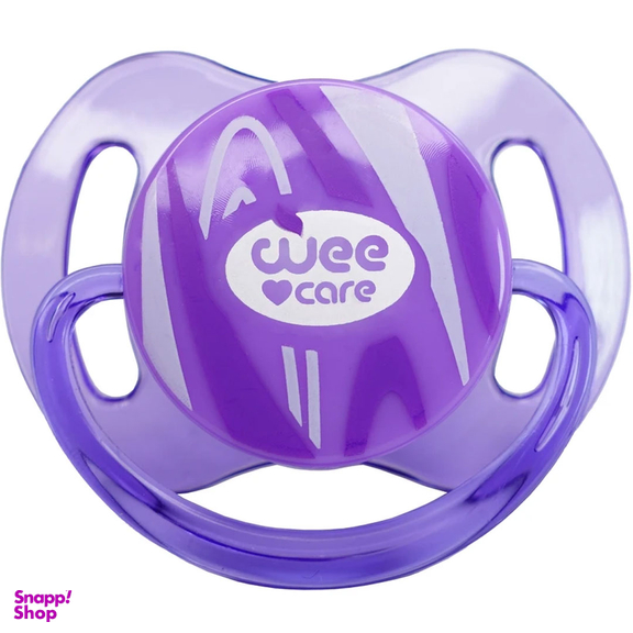 پستانک ارتودنسی وی کر مدل بادامی شفاف دسته دار Comfort کد P144 سایز 0 تا 3 ماه