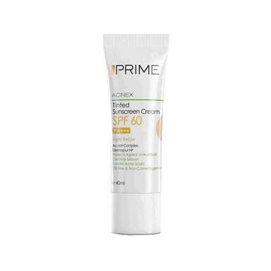 کرم ضدآفتاب spf60 پریم مناسب پوست مختلط تا چرب رنگ لایت بژ حجم 40 میلی لیتر