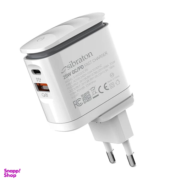 شارژر دیواری 25 وات سیبراتون مدل SW2225C PD به همراه کابل USB-C
