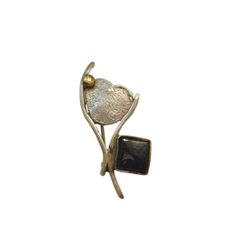 گل سینه نقره 925 عیار زنانه طرح مربع کد 45010 GLSN