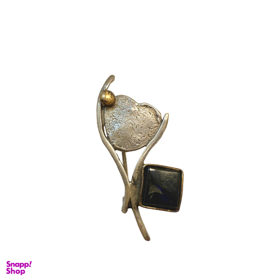 گل سینه نقره 925 عیار زنانه طرح مربع کد 45010 GLSN