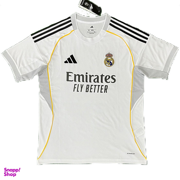 ست تیشرت آستین کوتاه و شلوارک ورزشی مردانه مدل رئال مادرید کد Home 2026 رنگ سفید