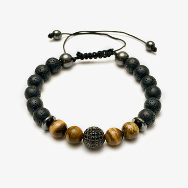 دستبند مردانه مدل چشم ببر و لاوا و سواروسکی سورا کد B007