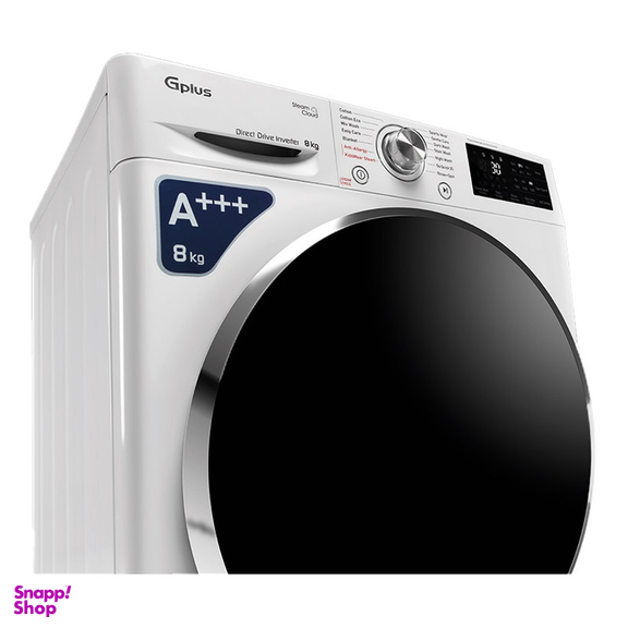 ماشین لباسشویی اتوماتیک جی پلاس مدل GWM-M880W ظرفیت 8 کیلوگرم